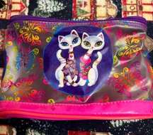 Vintage LISA FRANK Bag Tote Kittens Zip Top Bright Colors Pink Purple Y2K