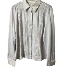 NWT Coldwater Creek  Laced White Shirt - Large