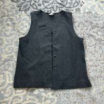 Jantzen Petite Vintage Button Down Vest Charcoal Gray Medium