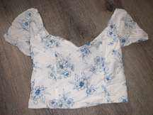 White Blouse/Blue Flowers Small
