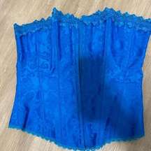 Frederick’s of Hollywood royal blue corset lingerie