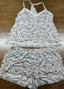 Marilyn Monroe Womens Cami Shorts Sleepwear PJ Set Floral Lace Size XL