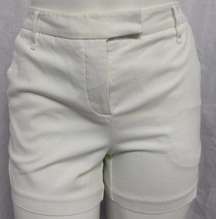 "HARVE BERNARD" WHITE SUMMER WALKING CASUAL CHINO COTTON SHORTS SIZE: 6 NWT