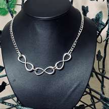 Triple Infinity Statement Necklace New