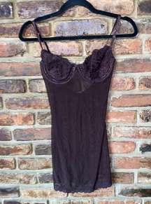 Victoria's Secret Brown Sheer Mesh Lace Vintage Y2K Lingerie Slip Women's 36B