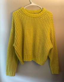 American Eagle waffle knit super soft sweater in yellow size large
