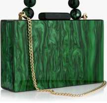 NWOT EROUGE Emerald Green Acrylic Clutch