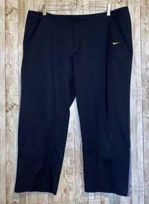 Women's Nike Crop Capris Pants Navy Straight Leg Swoosh Logo Drawstring Size XL