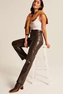 NWT Abercrombie Curve Love Brown Leather Pants