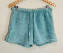 Forever 21 Blue Fuzzy Fleece High Rise Shorts size small