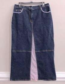 90’s Y2K Maxi Denim Skirt Size 14