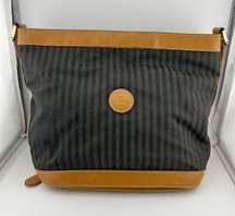 Fendi Roma Coated Canvas & Leather Satchel