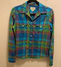 Denim & Supply Ralph Lauren Western Plaid Button Down Shirt Size Small