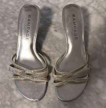 Silver glitter rampage kitten heels SZ 7