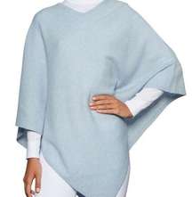 +Beryll Worn by Good People Light Blue 100% Cashmere Poncho, NWT