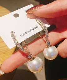 Elegant White Pearl Drop Dangle Earrings for Women