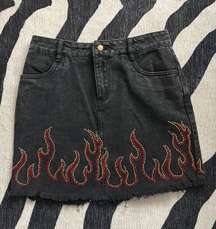 Bedazzled Flame Mini Skirt