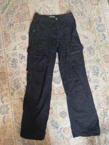 Black Mid-Ride Cargo Pants