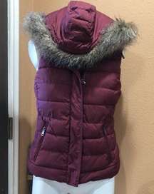 Banana republic detachable hood burgundy vest