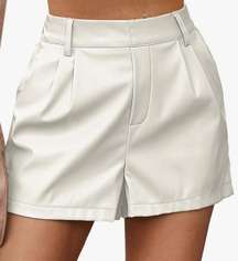 Branded Apparel Boutique White Leather Shorts