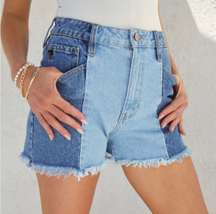 KanCan Two Toned High Waisted Shorts