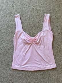 Pink Tank Top With Slits On Side