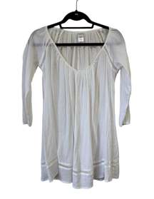 White Cotton quarter sleeve Cover up Size XS