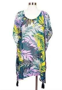 Palisades  Womens Tropical Green Printed Pullover Swim Cover-Up Size L