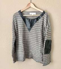 Vintage havana striped elbow patch sweater