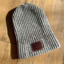 Love Your Melon Beanie Gray Speckled Slouchy Womens Hat Winter Knit