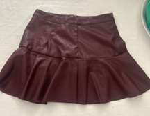 pants store MAROON LEATHER SKORT