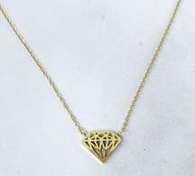 Miss To Mrs 18K Gold Plated Diamond Shaped Necklace