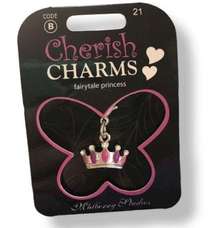 Cherish Charms Fairytale Princess Crown Charm Fairy Tale Pink Silvertone NEW