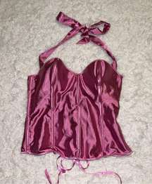 Fredericks of Hollywood Pink Halter Top Corset Size 38