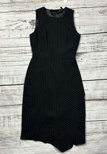 WHBM pinstripe sleeveless sheath dress size 4 asymmetrical hem