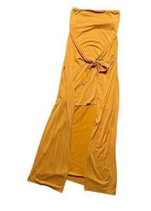 L Space Lia Dress in Inka Gold Women’s size‎ XS wrap strapless NWT