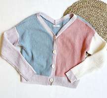 Moon & Madison Color Block Knit Cardigan