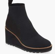 Eileen Fisher quill platform wedge knit sock bootie