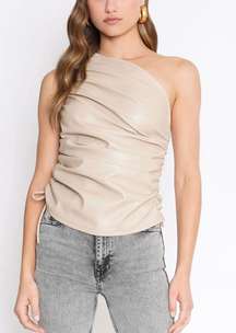 Beige Leather Top