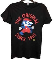 Rock Me Nintendo Super Mario Brothers Shirt Black Small