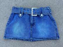 Denim Mini Buckle Skirt