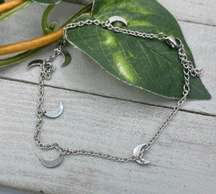 Crescent Moon Stainless Steel Anklet