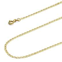 14k Real Gold 1.4mm Flat Mariner Chain necklace | Italian Made chain | Italian Gold chain | Made in Italy | 14k Solid Gold Mariner |