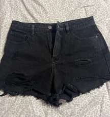 Black Jean Shorts