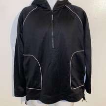 Good American Performance 1/2 Zip Black Hoodie Tunic Small