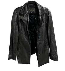 MarcNewYork Andrew Marc Vintage 1980s Black Soft Leather Jacket Womens XL Goth