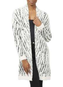 💕LOVE TOKEN💕 Betty Open Front Cardigan ~ Ivory & Black NWT