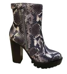 Ana Snake Emobossed Lug Womens Boot Size EU38 US 7 NEW