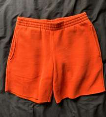 Orange Sweatpant Shorts