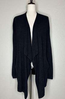 Barefoot Dreams Cozychic Lite Black Open Front Cardigan